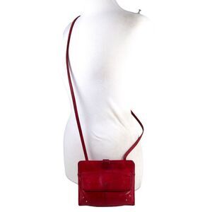 Hobo International DARK PINK GENUINE LEATHER X-BODY ORGANIZER SHOULDER BAG PURSE